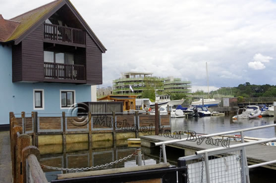 View of building standing where old barges lay 2015